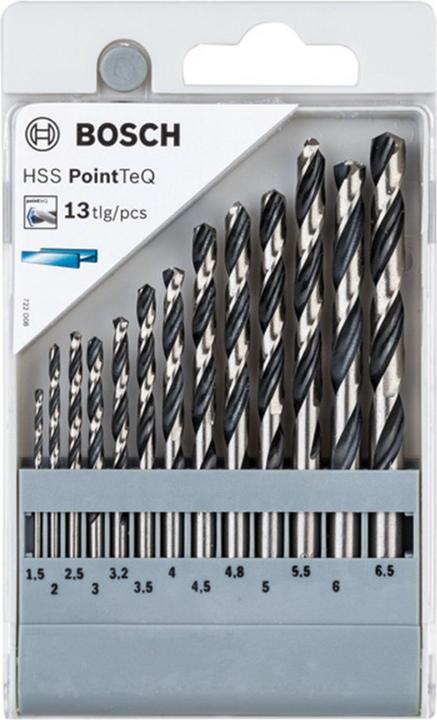 Immagine prodotto Bosch Professional Zubehör Punta a torsione HSS PointTeQ Set (6 mm, 6,5 mm, 5,5 mm, 1,5 mm, 3 mm, 5 mm, 2,5 mm, 3,5 mm, 4,5 mm, 3,2 mm, 4,8 mm, 2 mm, 4 mm)