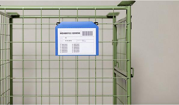 Image du produit Valdemar Krog Pochette pour caisse-palette grillagée, avec crochets et bande magnétique, lot (A5, 50 pcs)