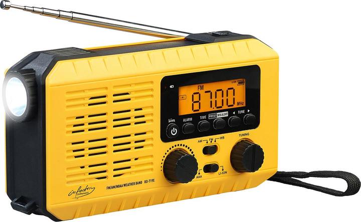 Infactory Radio de poche solaire et à dynamo (FM, AM)