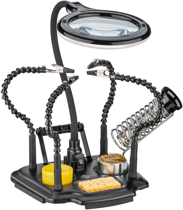 Goobay Löthilfe mit Lupenleuchte und Schwanenhals-Armen (Lampe loupe)
