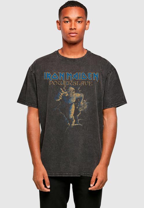 Produktbild Merchcode Powerslave - Wall Smash Vintage Mummy Acid Washed Oversize Tee - 190073 (S)