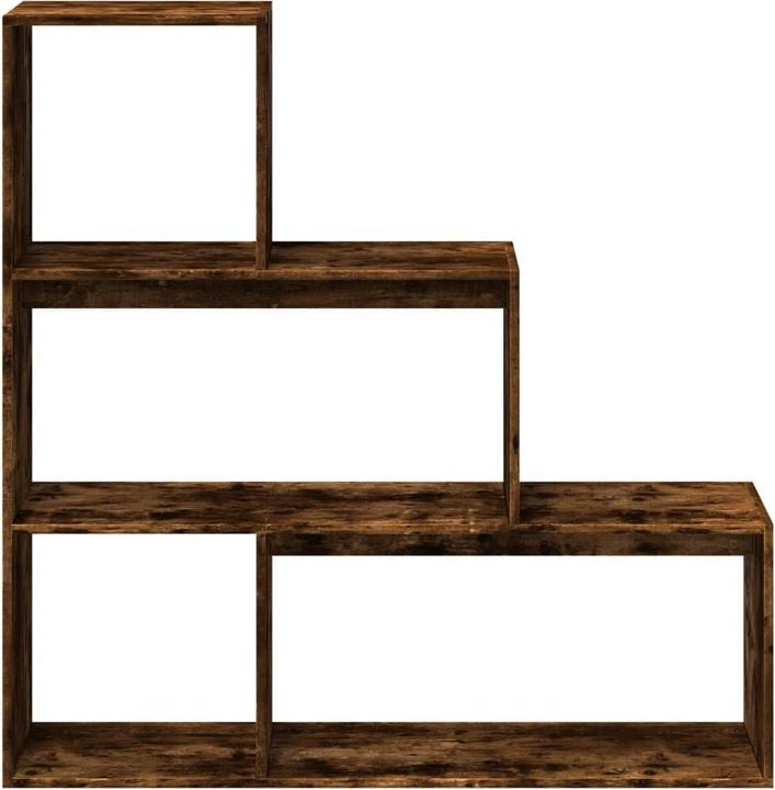 Produktbild VidaXL Raumteiler Bücherregal Standregal Treppenregal 3 Stufen Räuchereiche (123 x 29 x 123 cm)