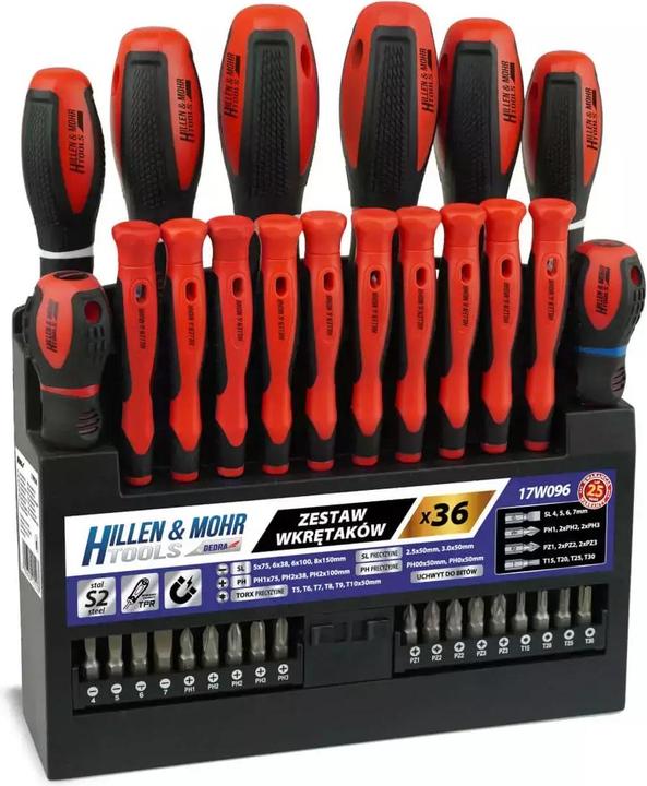 Produktbild Dedra Set of 36 screwdrivers and bits with stand, S2 steel