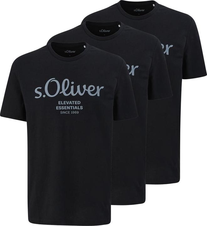 Produktbild s.Oliver Fashion - Basic - T-Shirt - 3er Pack (S Schwarz) (S)