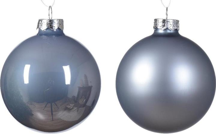 Decoris Christmas Tree toy, light blue, 80 mm, glass, 6 pcs (6x)