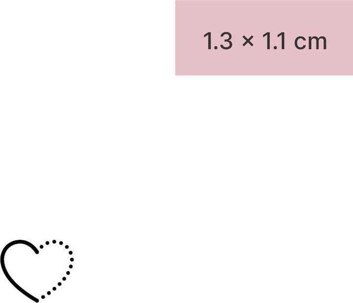 minink Temporäres Tattoo – Herz mit schraffierter Linie