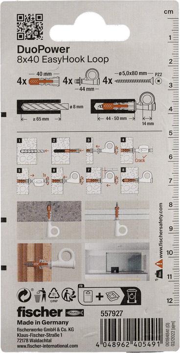 Produktbild Fischer DuoPower 8x40 EasyHook Loop K (4 Stk.)