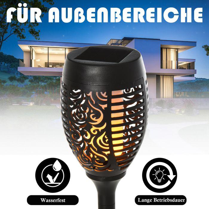 Produktbild Swisshandel24 Solarleuchte, Solarlampen Garten, 4er-Set Lampe, 6–8 h, IP44 Wasserfest, Kunststoff, Schwarz, Ø12 x (IP44)