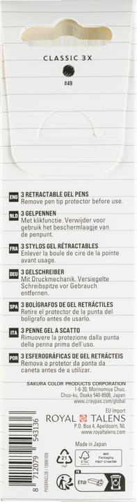 Actual product image Sakura Gelly Roll Retractable Classic Gelschreiber transparent 0,4 mm, Schreibfarbe: schwarz, 3 St. (3x)