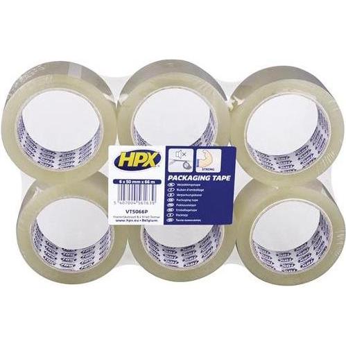 Thumbnail - HPX, Klebeband, Packaging tape flatpack 6 rolls - transparent 50mm x 66m (50 mm)