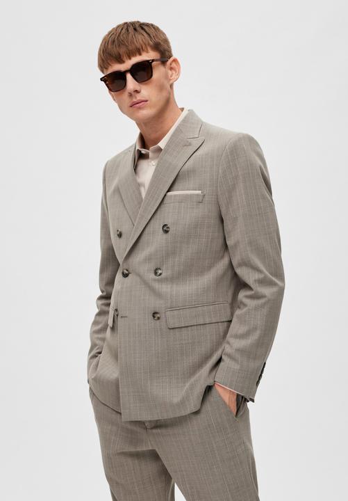 Actual product image Selected Pinstripe Double Breasted Blazer (52)