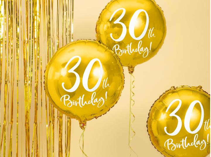 Produktbild Partydeco Ballon 30 Jahre Aluminium in Gold (1 x)