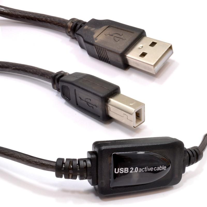 Cables Direct CDL 20m USB2.0 A-B Active Cable (20 m, USB 2.0), USB Kabel