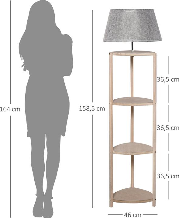 Produktbild Homcom Stehlampe inkl. Regal (E27)