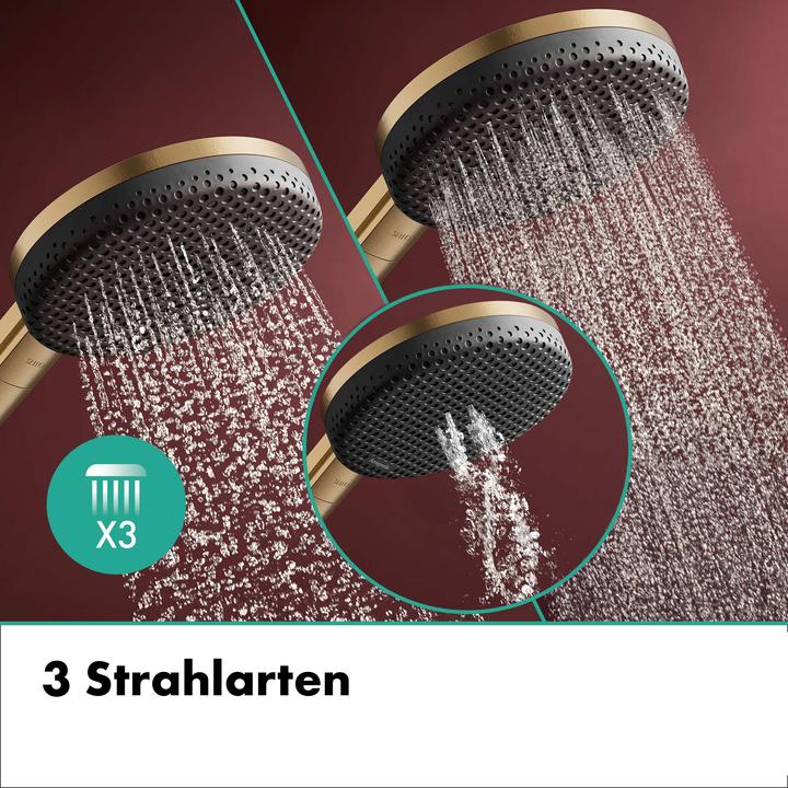 Produktbild hansgrohe Runde Handbrause mit 3 Strahlarten und Anti-Kalk-Funktion (3 Strahlarten, 10.30 l/min)