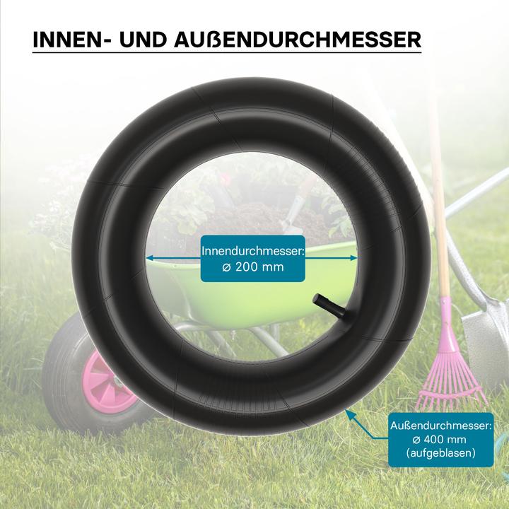 Produktbild Wiltec Schlauch Luftschlauch Rasenmäherreifen 16 x 6.50 – 8 Ventil gerade Reifen Rad (Rasenmäher, Gartenmaschinen Ersatzteile)