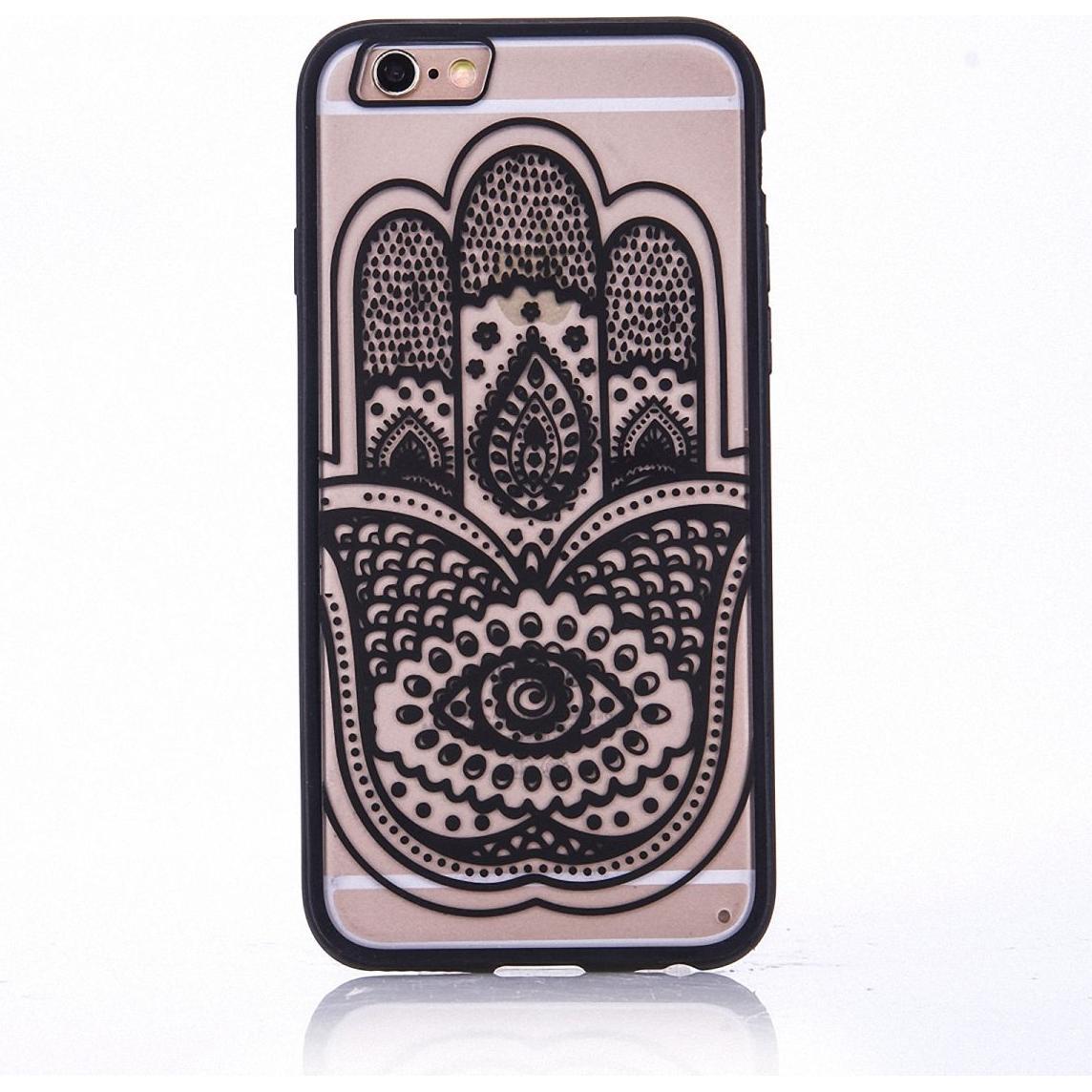König Design Apple iPhone 6s Plus Handy Hülle Mandala Case Schutz Motiv Hand Fatima Schwarz (Apple iPhone 6 Plus), Smart...