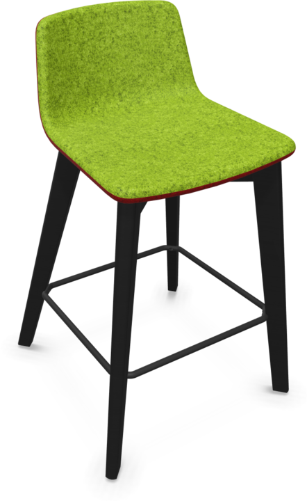 Light green melange, Ash stained black