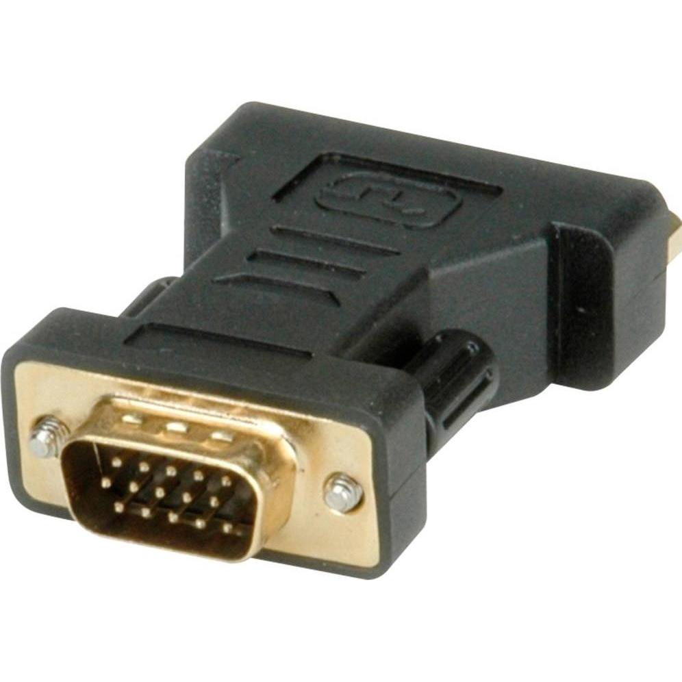 Roline DVI a (VGA, 3 cm), Adattatore dati + video, Nero