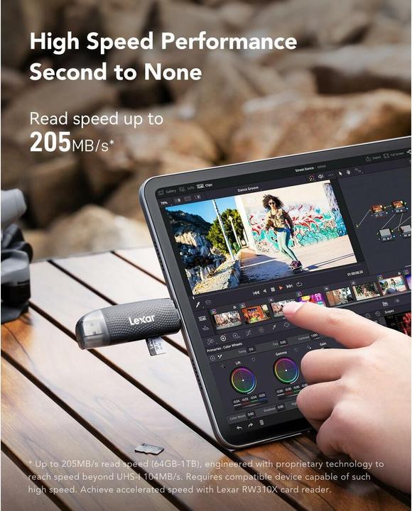 Actual product image Lexar Professional Silver Plus (1000 GB, microSDXC, U3, UHS-I)