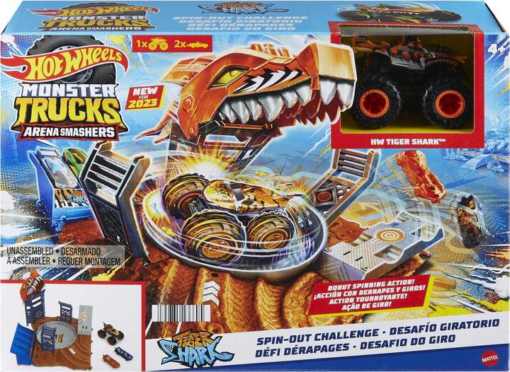 Produktbild Hot Wheels Monster Trucks Arena World: Semi-Finals Asst - Tiger Shark's Spin Out Frenzy