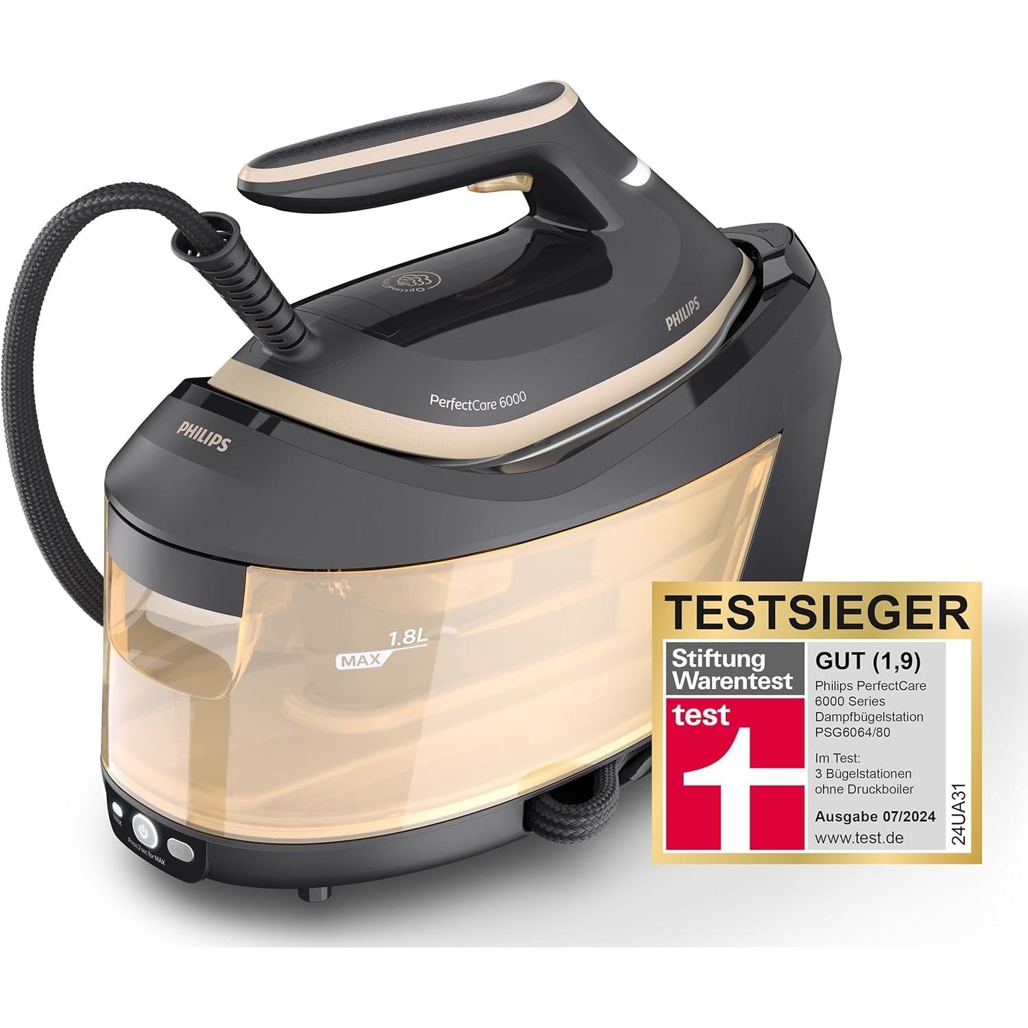 Philips PerfectCare 6000 Serie PSG6064/80, Strijkijzer, Zwart, Goud