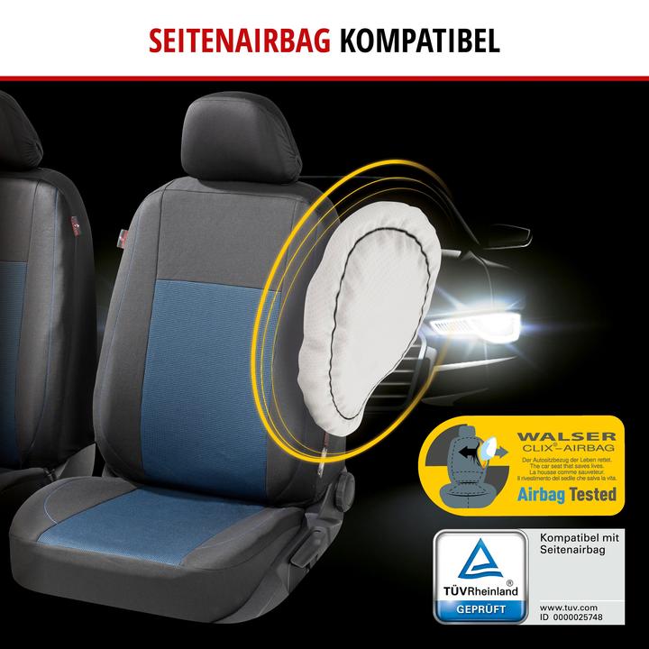Produktbild Walser Autositzbezug ZIPP-IT Premium Ardwell, PKW-Schonbezüge Komplettset mit Reiverschluss-System schwarz