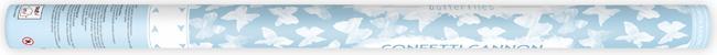 Produktbild Partydeco Confetti cannon with butterflies, white, 80cm (1 pkt / 1 pc.)