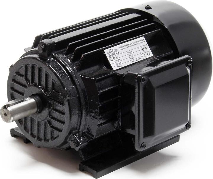 Actual product image Wiltec Professional Three-Phase Copper Electric Motor Double-Pole 400V 1.5kW with Copper Wire Coil