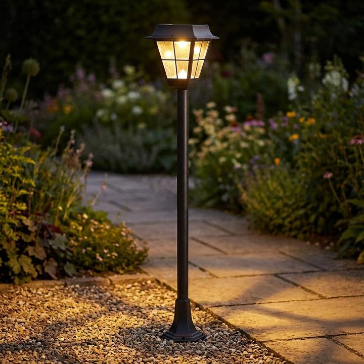 Actual product image Lunartec Hybrid solar LED path light with optional. Mains operation (85 lm)