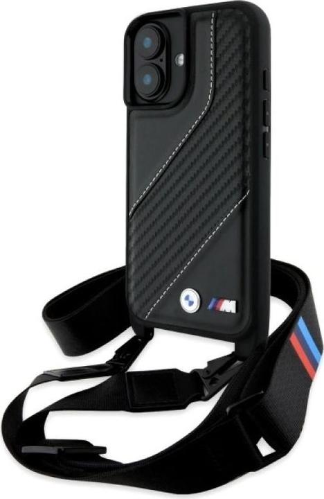 Produktbild BMW BMHCP16S23PSCCK iPhone 16 6.1" czarny/black hardcase M Edition Carbon Stripe & Strap (Apple iPhone 16)