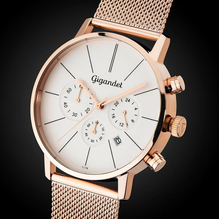 Image du produit Gigandet Chronographe élégant étanche avec affichage 24 heures, fonction arrêt et date (Chronographe, Montre analogique)