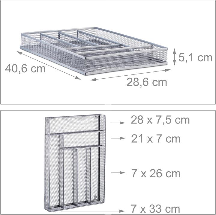 Actual product image Relaxdays Mesh Cutlery Tray L