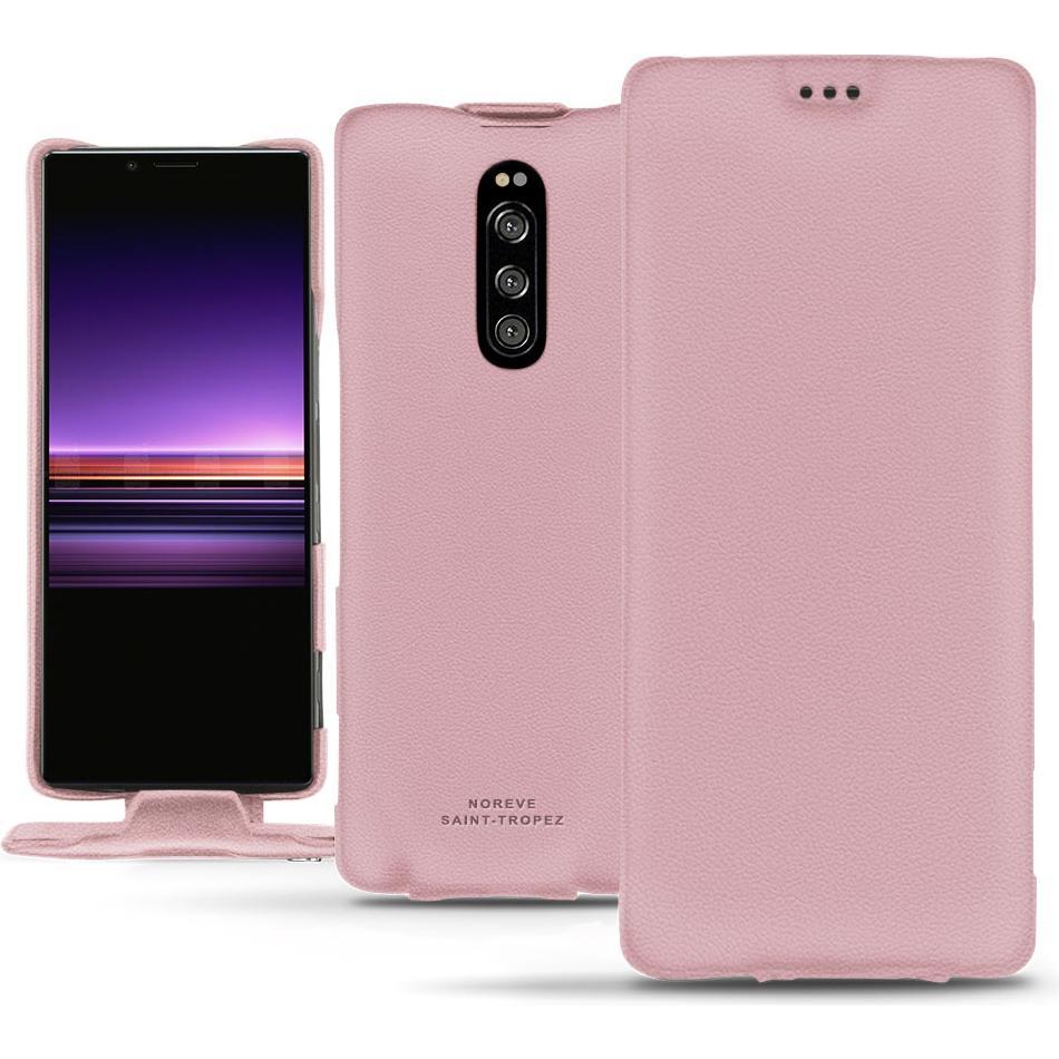 Noreve Lederschutzhülle vertikal (Sony Xperia 1), Smartphone Hülle, Rosa