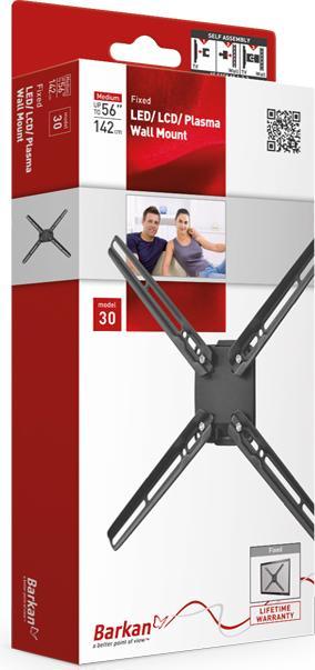 Image du produit Barkan Support mural WH E30, 29"-65". (Mur, 30 kg, 19" - 65")