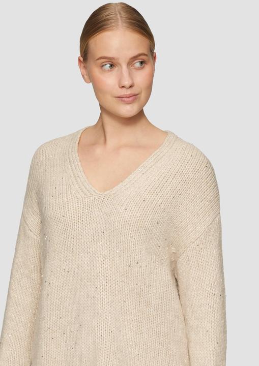 Actual product image S.Oliver Strickpullover Oversized Strickpullover mit Glitzergarn und Pailletten (48)