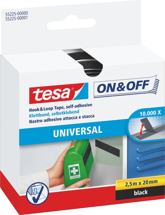 tesa On&Off Klettband, selbstklebend (20 mm)