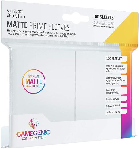 Immagine prodotto Gamegenic GGS10029 - Maniche Matte Prime, bianche (100 maniche)