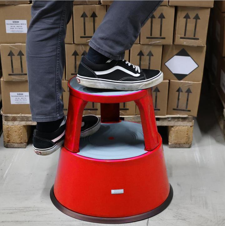 Actual product image Dönges Roller stool, metal, red