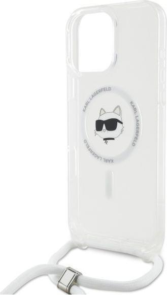 Productafbeelding Karl Lagerfeld KLHMP16LHCCHNT iPhone 16 Pro 6,3" hardcase transparant IML Choupette Hoofd & Koord Ma (Apple iPhone 16 Pro)