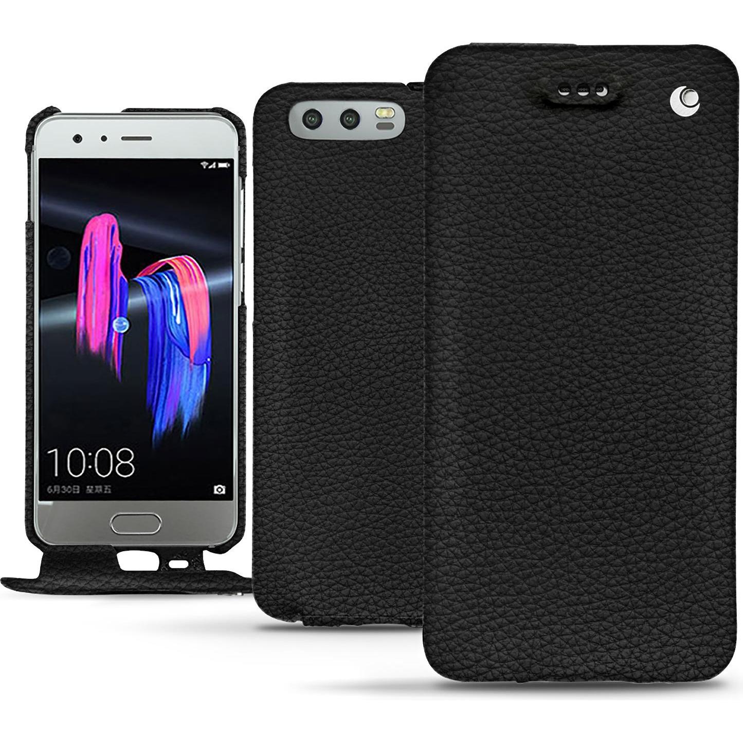 Noreve Lederschutzhülle vertikal (Honor 9), Smartphone Hülle, Schwarz