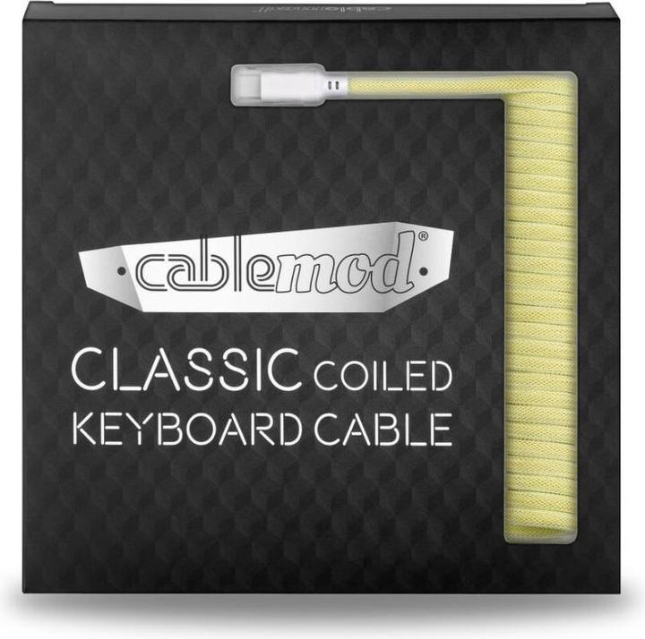 Actual product image CableMod Classic Coiled Keyboard Cable USB-C to USB Type A, Lemon (1.50 m, USB 2.0)