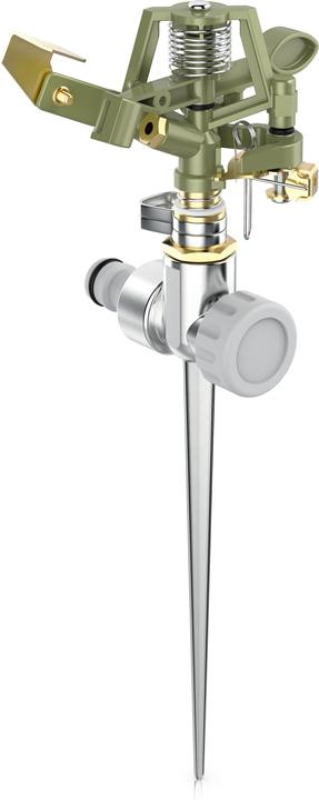 Brandson Metall Kreisregner, Intervall-Sprinkler, Impulsregner, Rasensprenger bis 450 m², Gardena kompatibel (Impuls-, Kreis- und Sektorenregner)