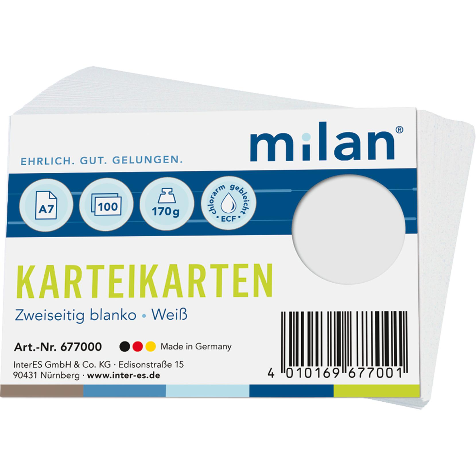 Rnk, Karteikarten, Karteikarten blanko A7 (A7, 205 g/m², 100 x)