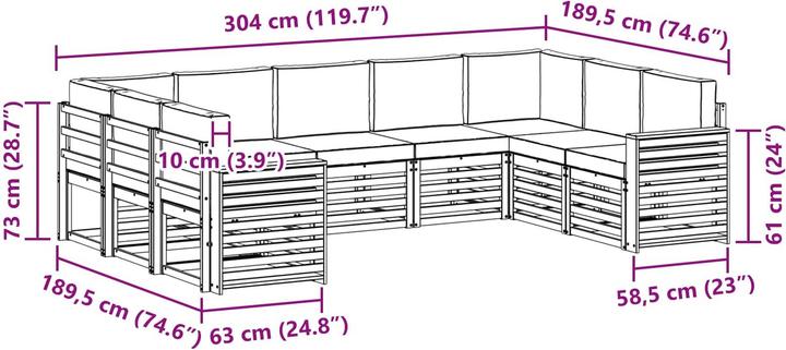 Produktbild vidaXL Outdoor-Sofa