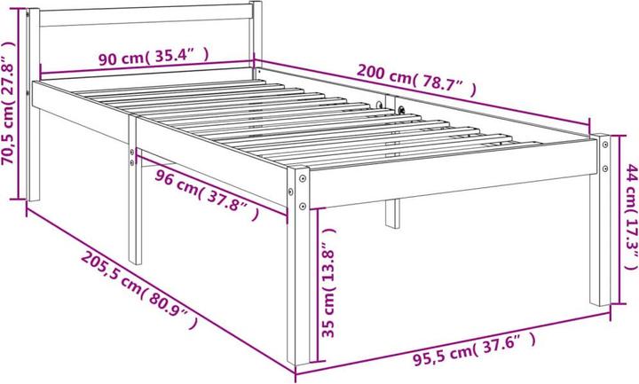 Image du produit vidaXL Seniorenbett (90 x 200 cm)