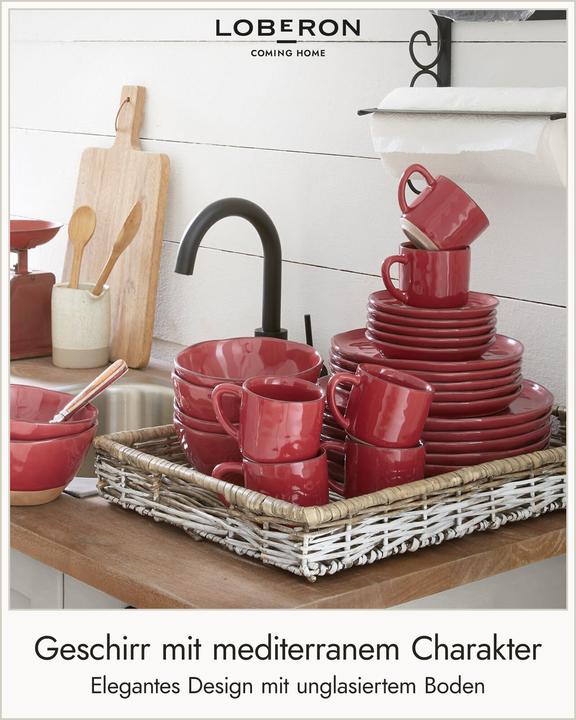 Actual product image Loberon Tableware Set of 30 Biarré red (30 pcs.)