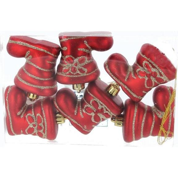 Thumbnail - MICA Living, Christbaumschmuck, Baumhänger Nikolausstiefel - 7,5 cm - 6 Stück (6 -teilig)