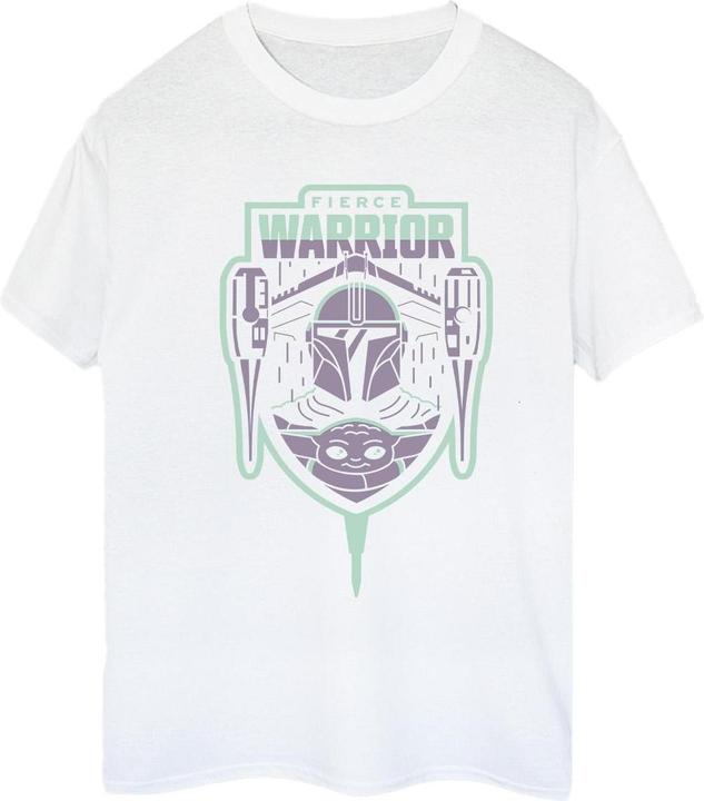 Immagine prodotto Star Wars The Mandalorian Fierce Warrior Patch Maglietta Ampia Donna (XL)