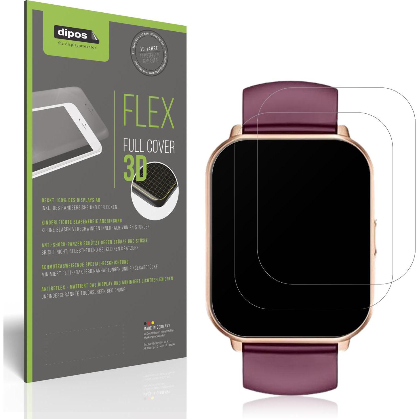 Dipos Full Cover Schutzfolie Matt, Smartwatch Schutzfolie, Transparent